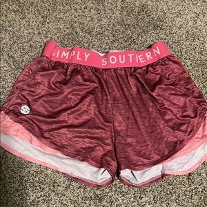 Simply Southern Pink Athletic Shorts Lightweight Moisture-Wicking